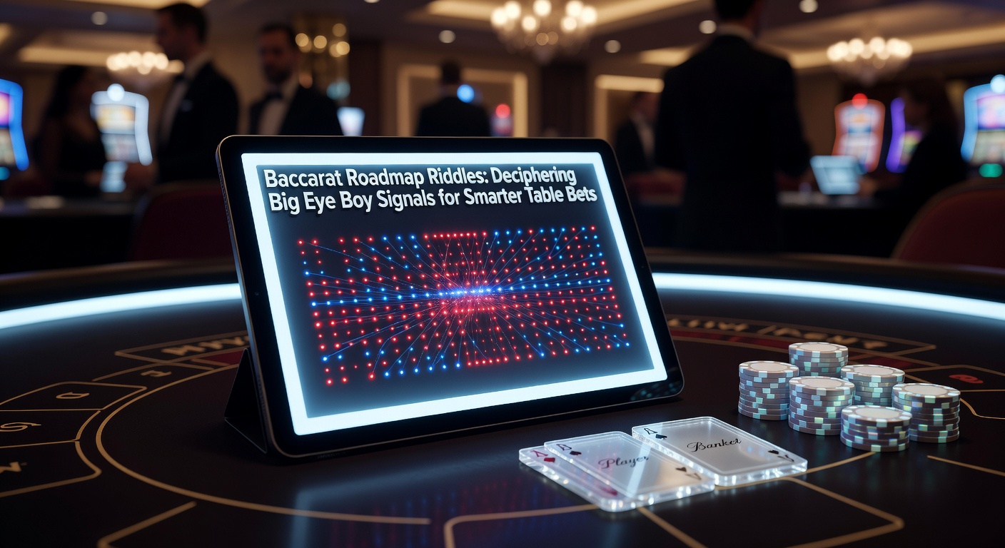 Detailed baccarat roadmap highlighting Big Eye Boy patterns amid a casino table setup