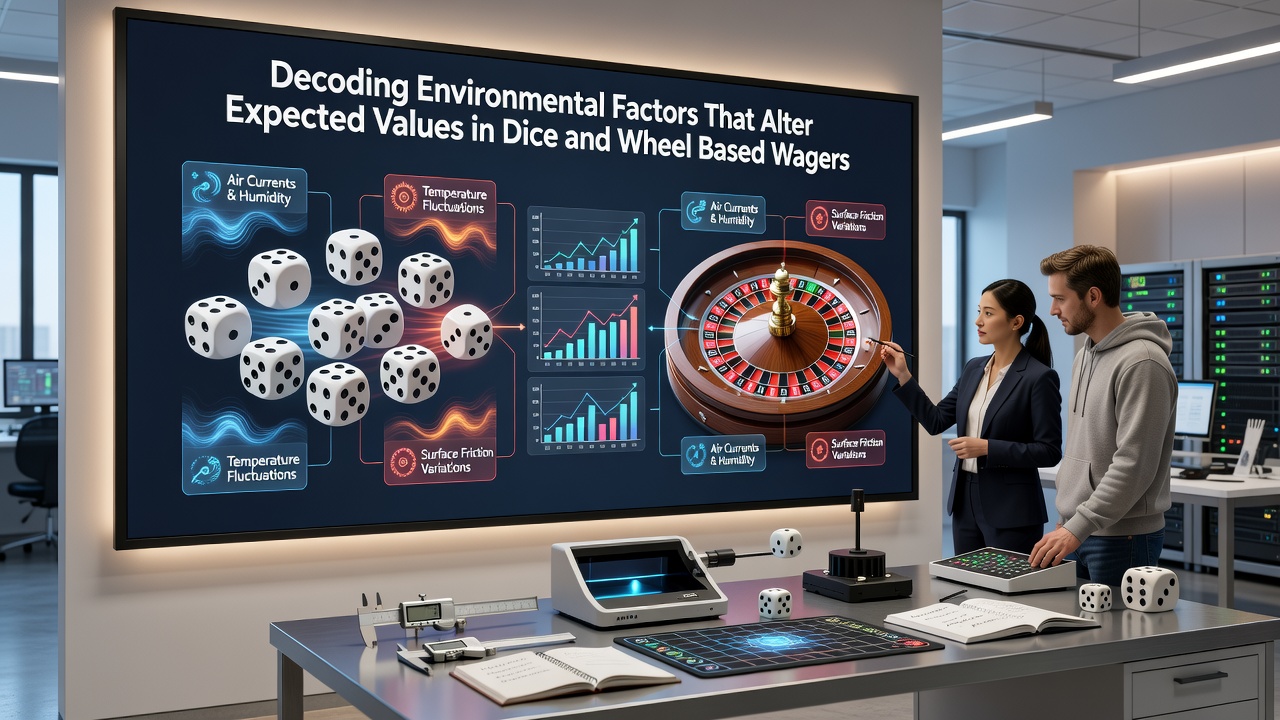 Technician measuring roulette wheel balance and table surface conditions in a controlled casino environment