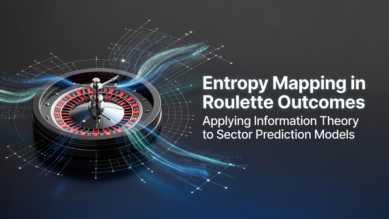 Roulette wheel with overlaid entropy mapping visualization showing sector probabilities