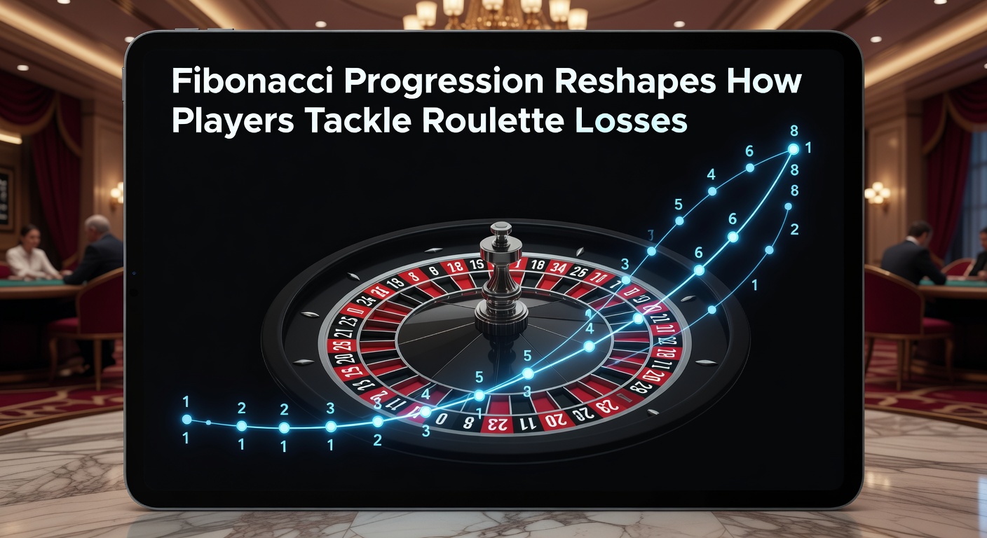 Illustration of Fibonacci sequence applied to roulette wheel with ascending bet sizes on even-money outcomes