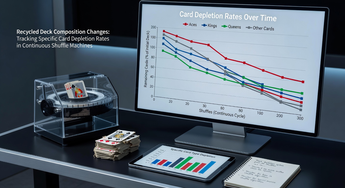 Continuous shuffle machine in operation at a casino blackjack table with cards being recycled during play